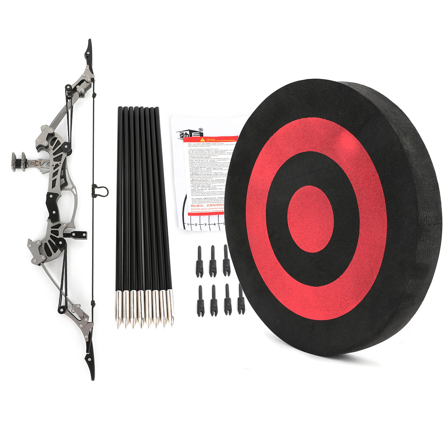 16 Mini Compound Bow Set 16lbs – Adult Target Shooting Practice Kit