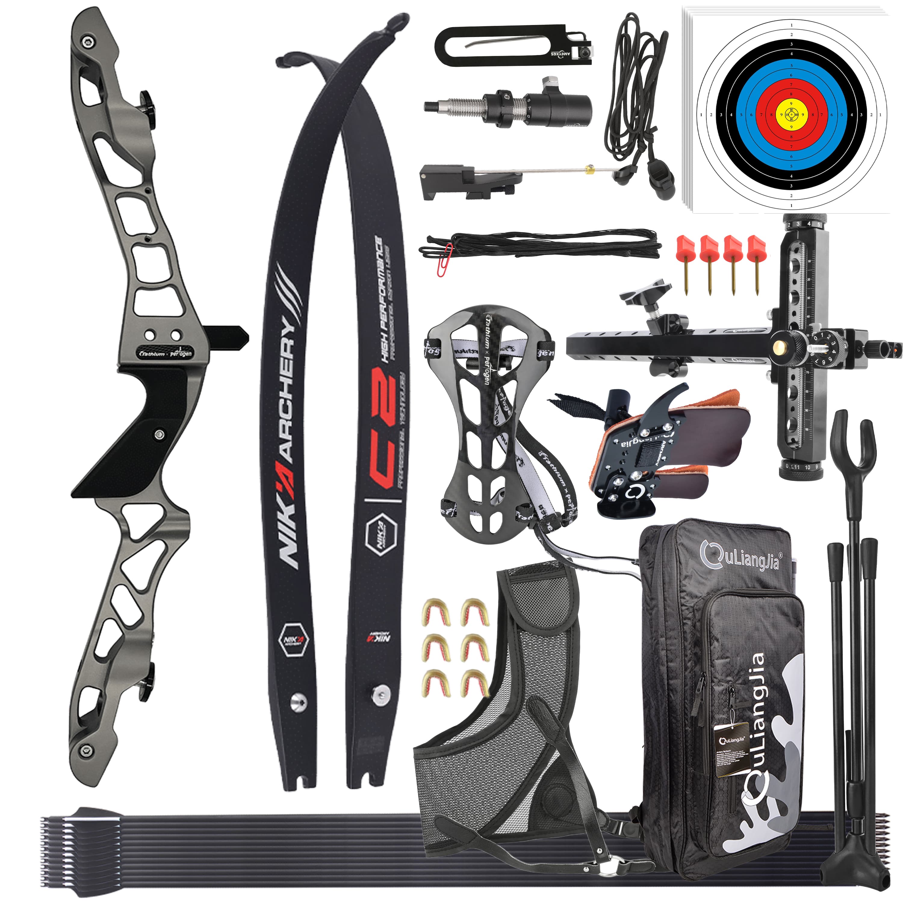 Archery 30/40/50bs Recurve Bow Kit Takedown Hunting Bow