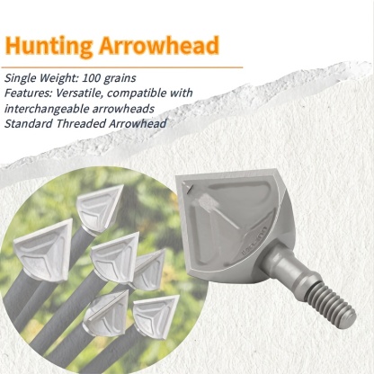 6PCS Archery Broadheads 100 Grain – Stainless Steel Arrowheads for Hunting Bows