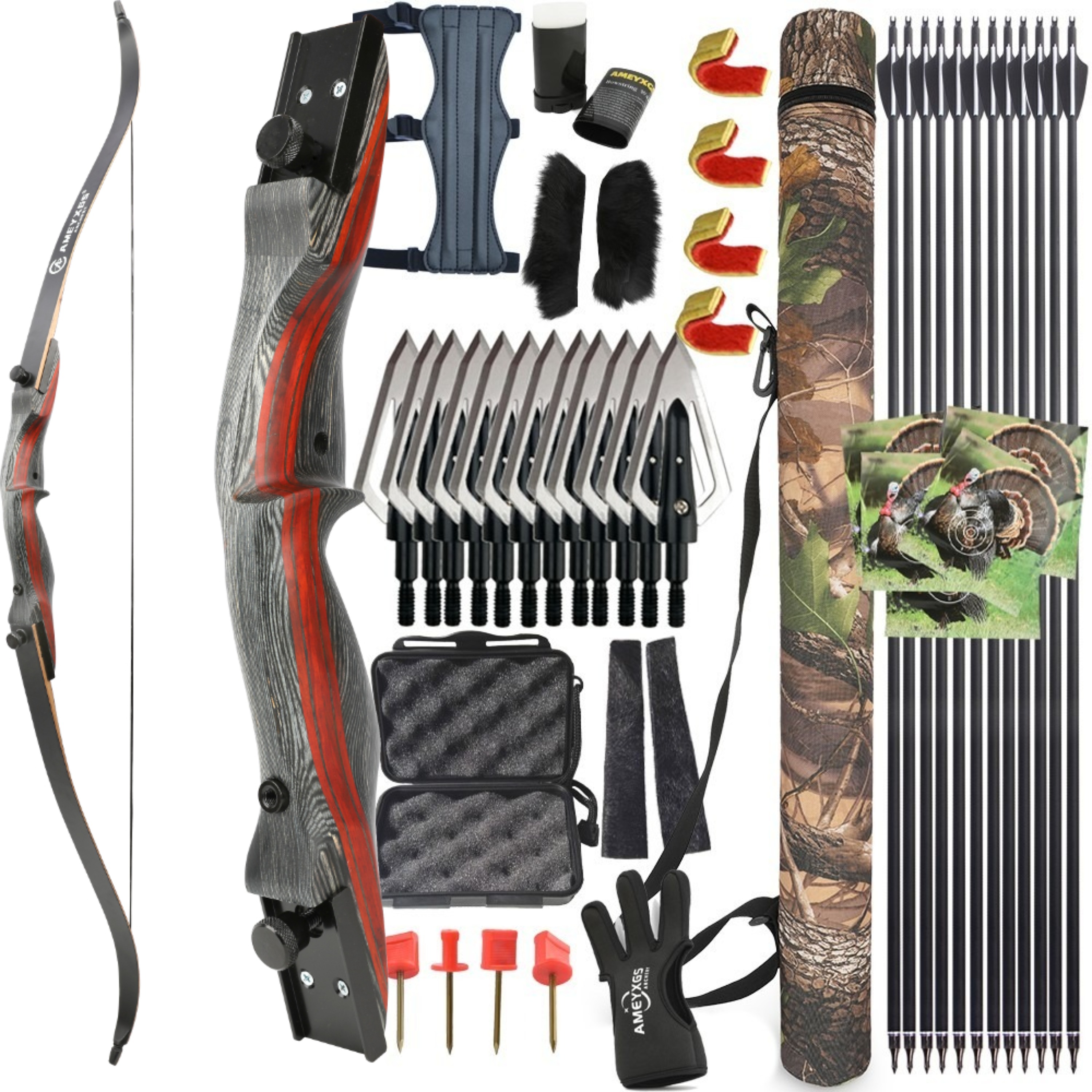 62inch Hunting Recurve Bow Full Set 20-50lbs Beginner