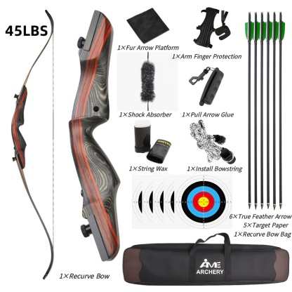 Recurve Bow and Arrow Set – 30–60LBS Takedown Bow Kit for Hunting & Target