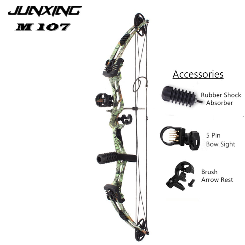 🎯Archery Compound Bow Junxing M107 Adjustable Poundage (35 -55 lbs)-AMEYXGS Archery