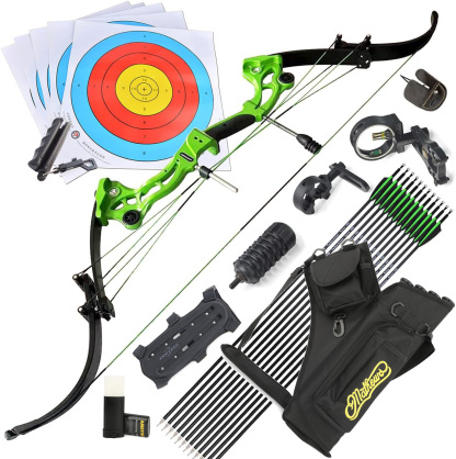 JUNXING F164 Archery Green Recurve Bow & Arrows Kit