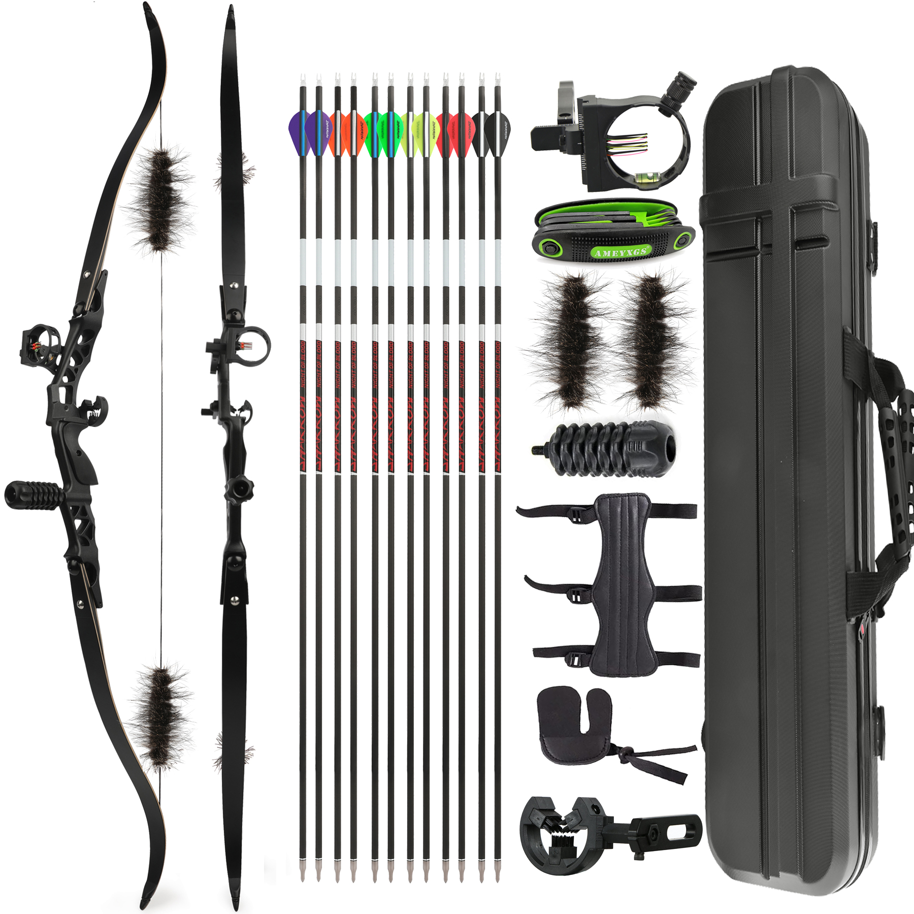 JUNXING F166 Archery Hunting Recurve Bow&Arrows Kit
