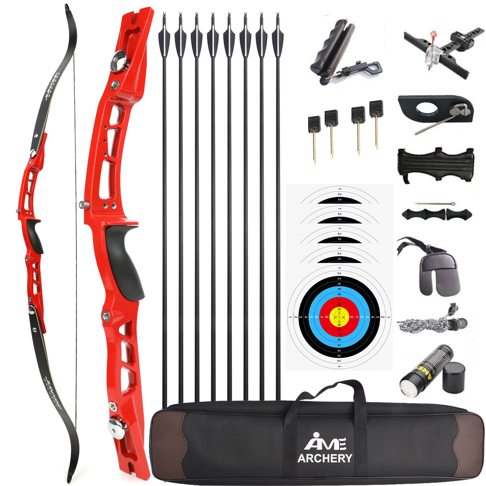 JUNXING F167 Recurve Bow 66'' Hunting Bow and Arrows Kit 20-40 LBS