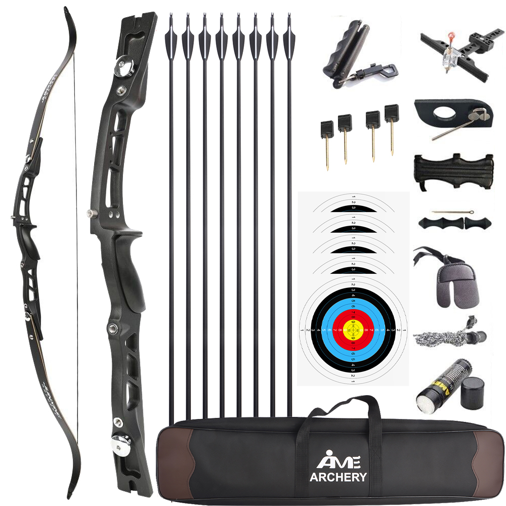 JUNXING F167 Recurve Bow 66'' Hunting Bow and Arrows Kit 20-40 LBS