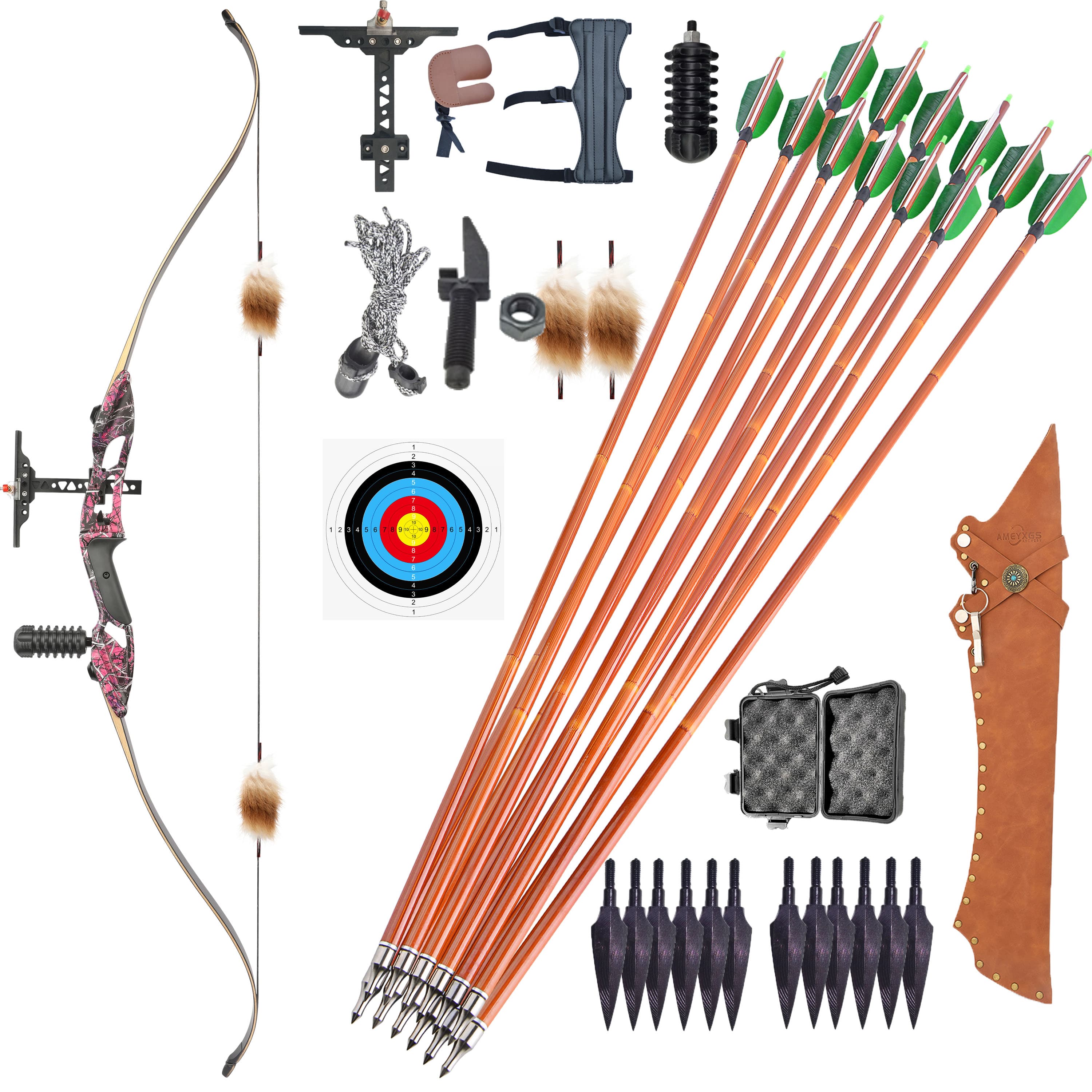 JUNXING F179 Recurve Bow Hunting Archery Set 56"