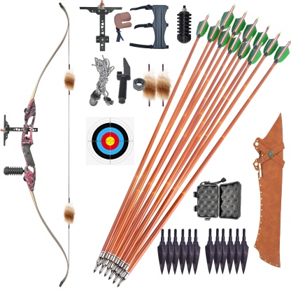 JUNXING F179 Recurve Bow Hunting Archery Set 56"
