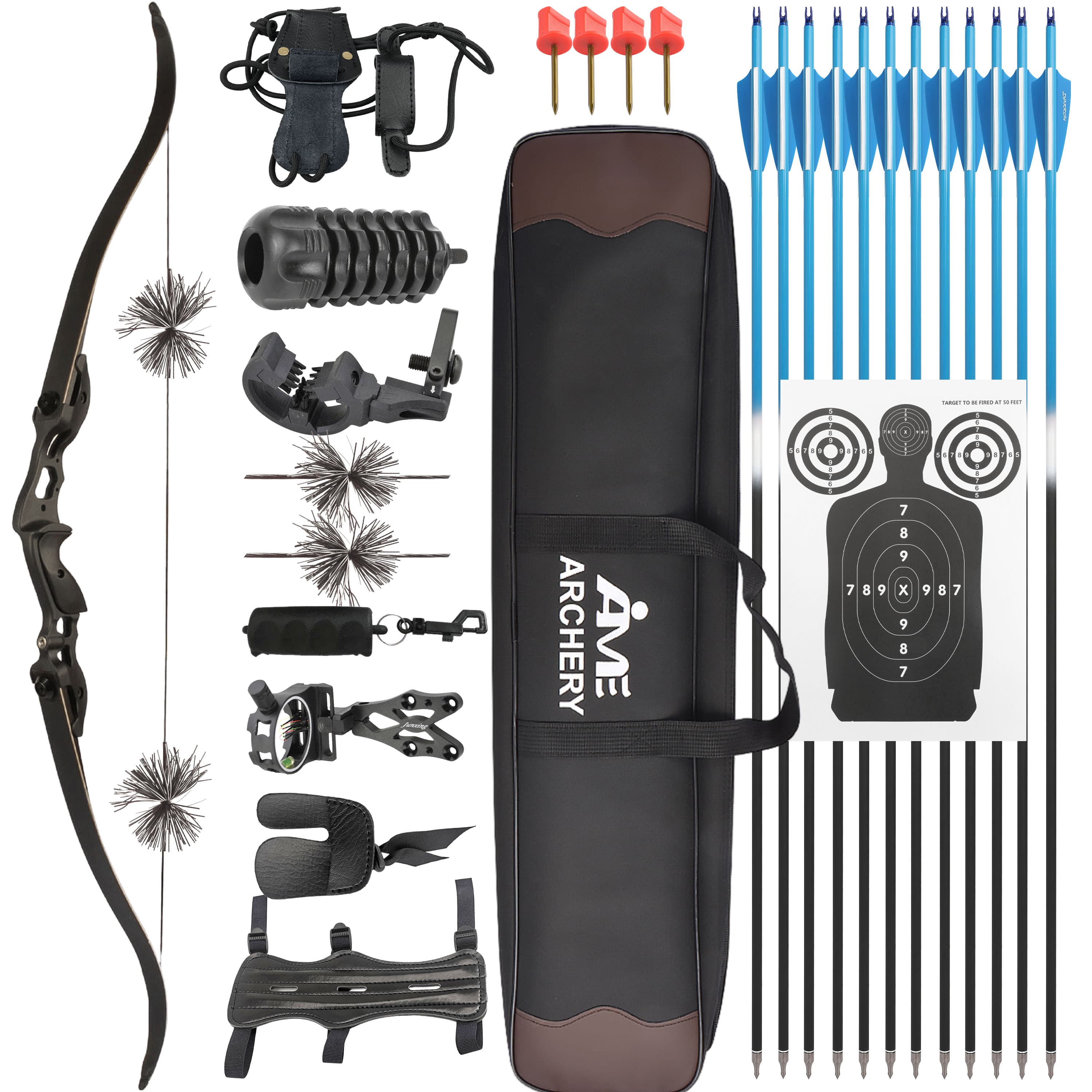 JUNXING F185 Archery 30-50LBS Recurve Bow Kit Hunting