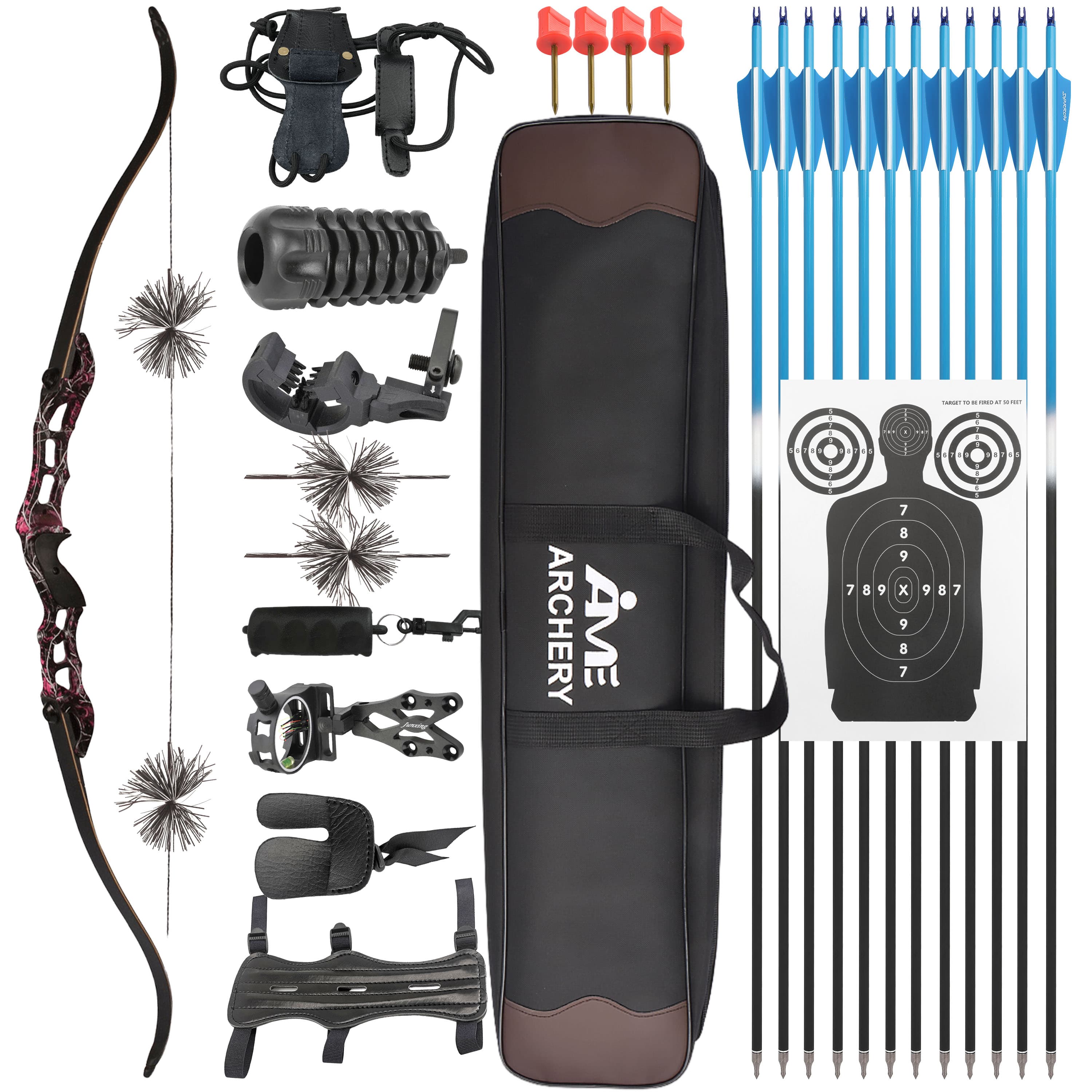 JUNXING F185 Archery 30-50LBS Recurve Bow Kit Hunting
