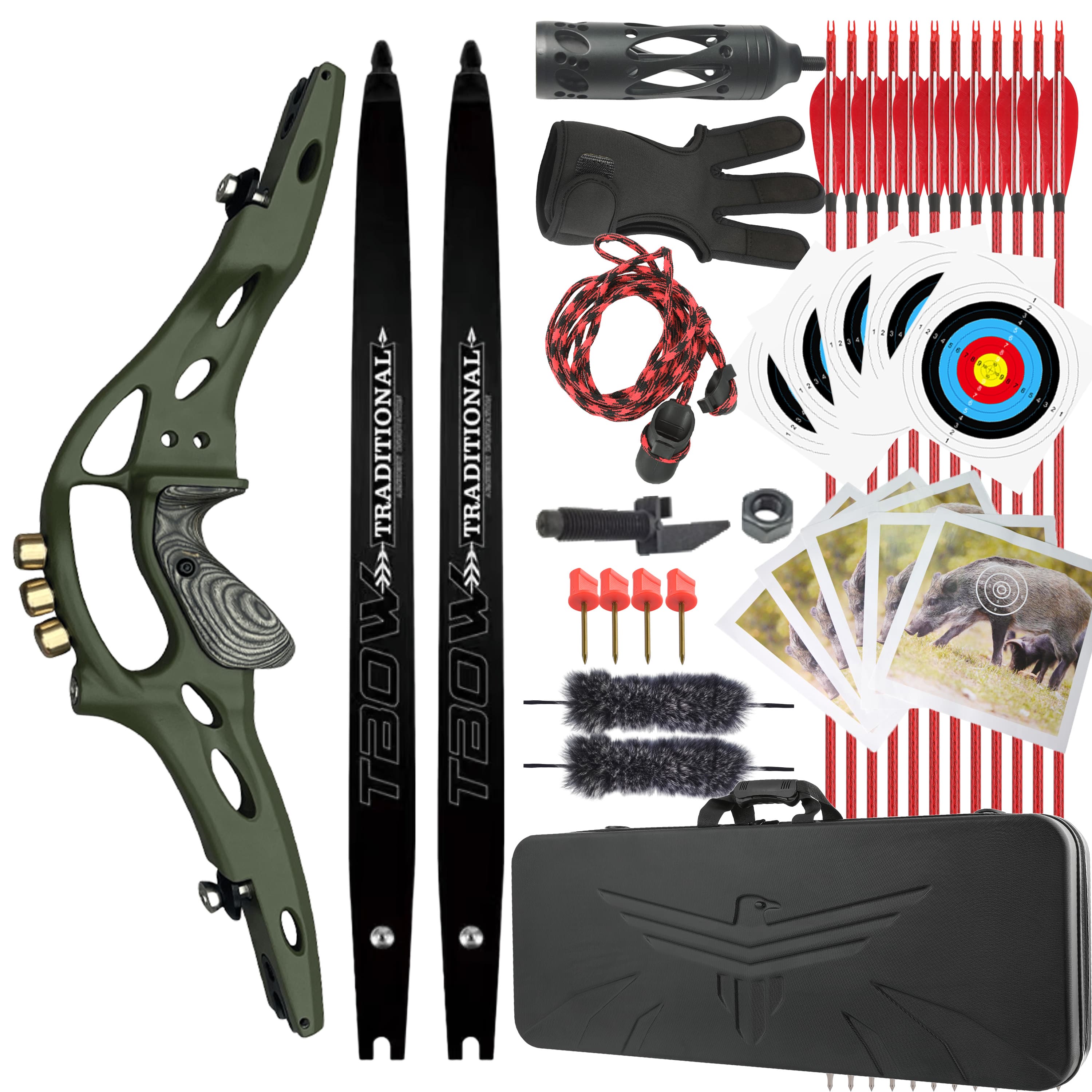 TBOW ILF 62" American Hunting Recurve Bow 30-60#