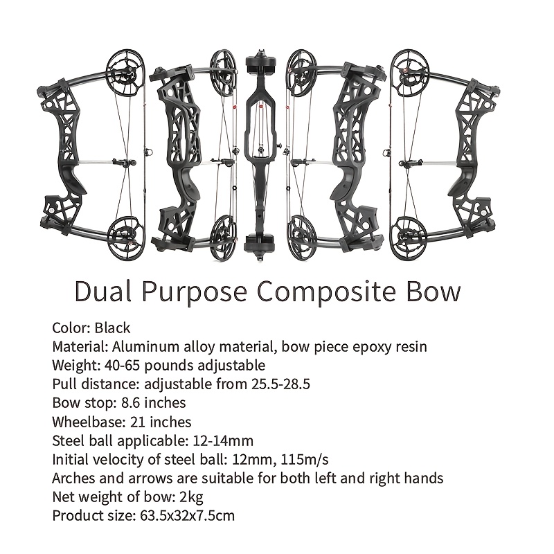 Dual Handed Composite Bow Kit – 40–65LBS Aluminum Alloy for Archery & Hunting