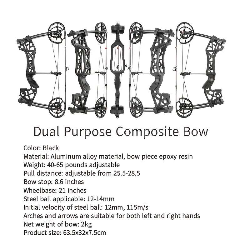 Dual Handed Composite Bow Kit – 40–65LBS Aluminum Alloy for Archery & Hunting