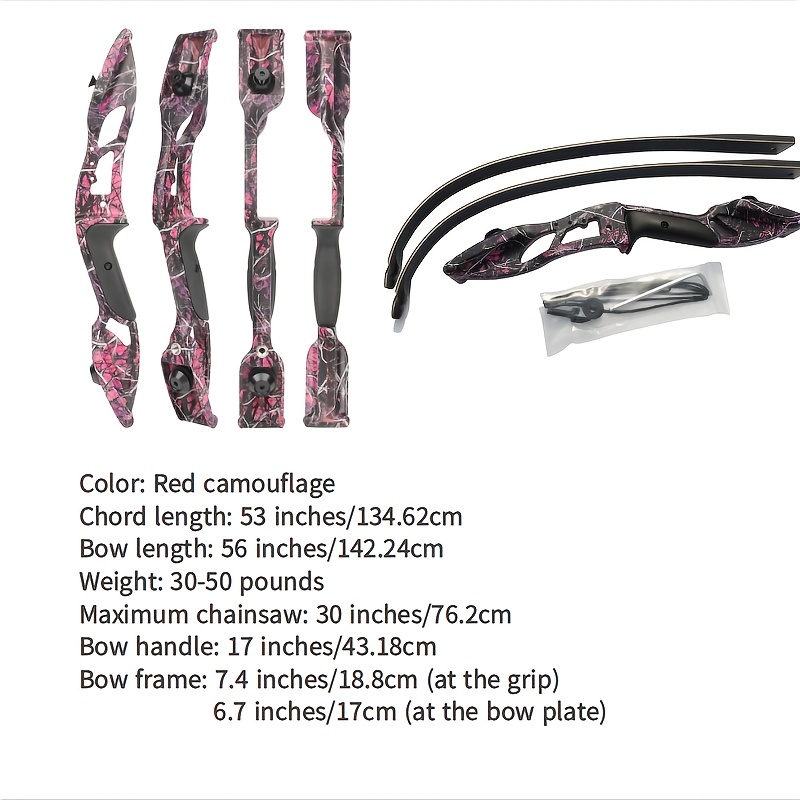 56" Takedown Recurve Bow – Aluminum Alloy, Carbon Arrow Kit
