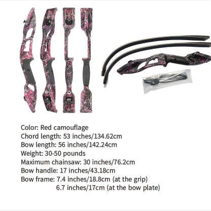 56" Takedown Recurve Bow – Aluminum Alloy, Carbon Arrow Kit