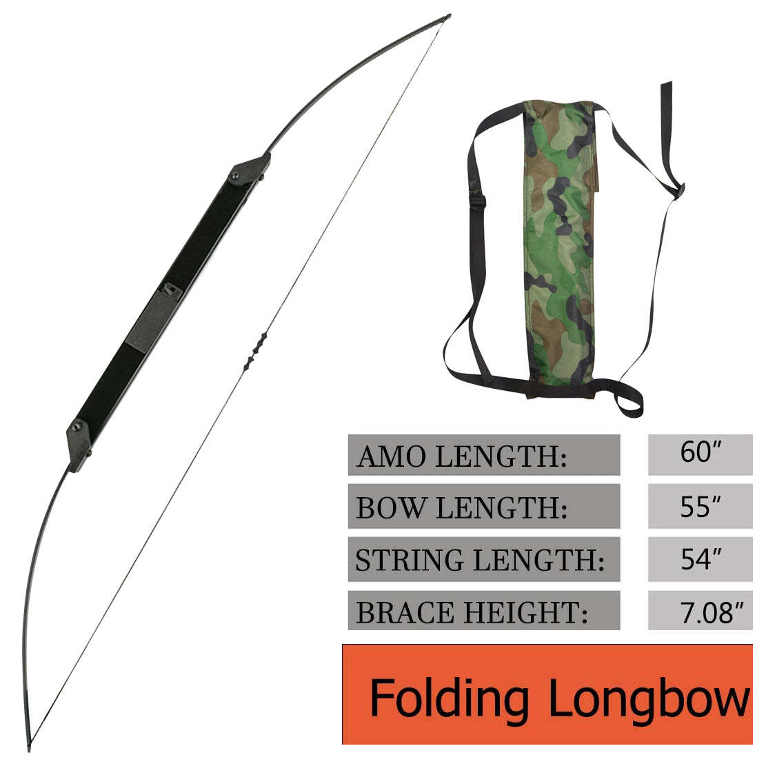 🎯Archery Folding Recurve Survival Bow Longbow-AMEYXGS Archery