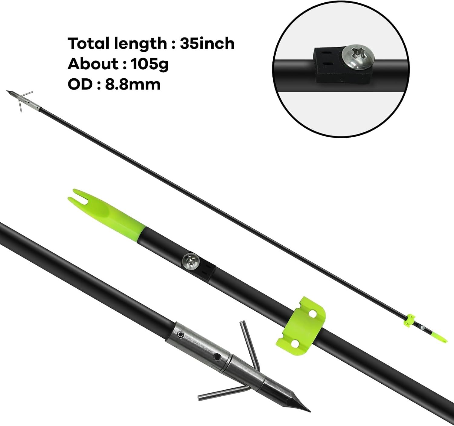 Hunting 62'' Recurve Bow Archery for Target Practice Bowfishing