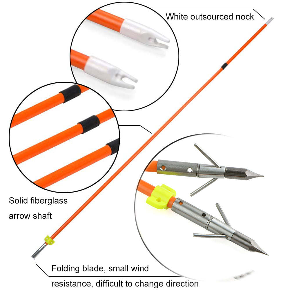 🎯32'' Bow Archery Fishing Arrows for Anglers Hunter-AMEYXGS Archery