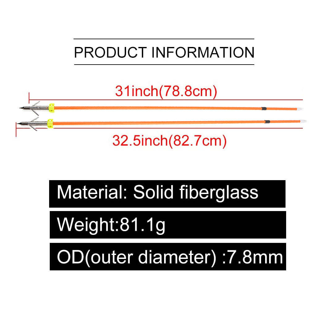 🎯32'' Bow Archery Fishing Arrows for Anglers Hunter-AMEYXGS Archery