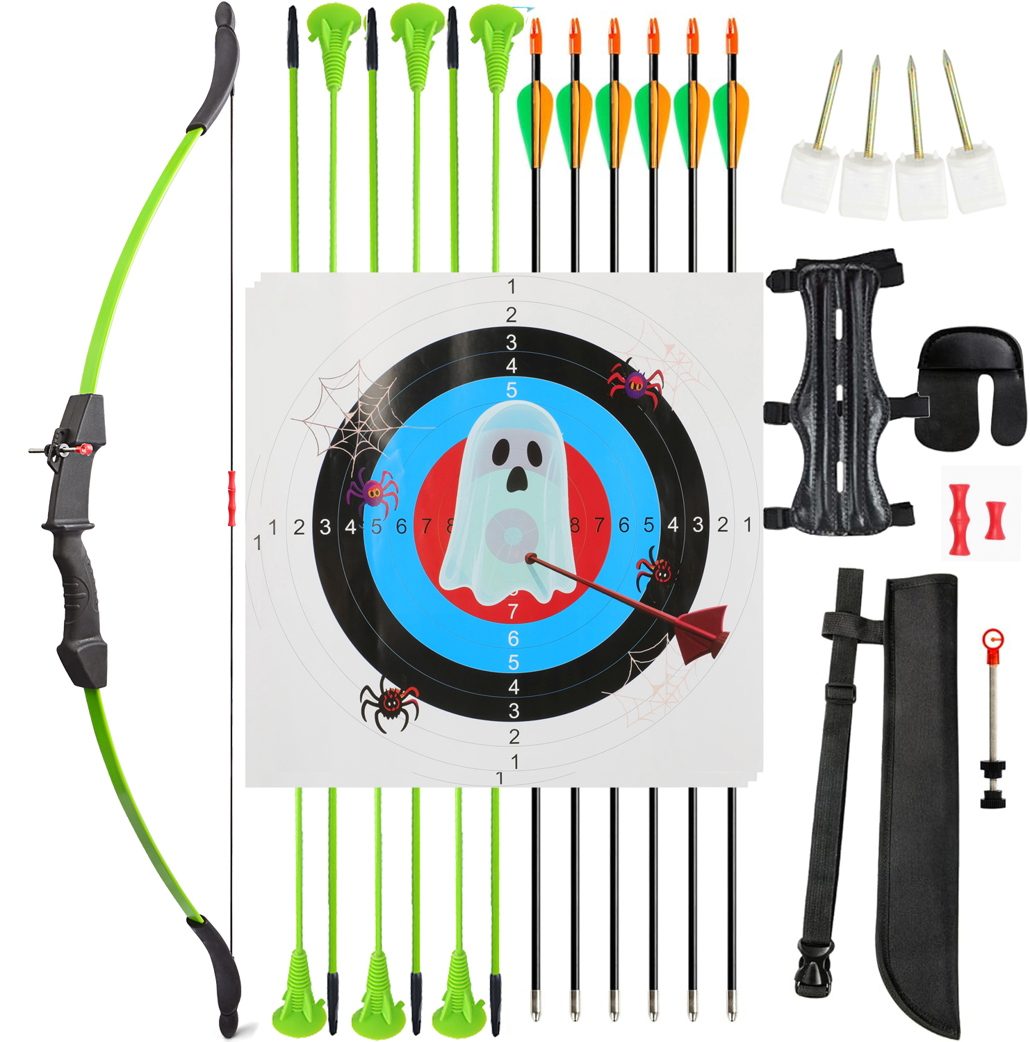 Youth Recurve Bow and Arrow Set for Teens Outdoor Games Left & Right Hand