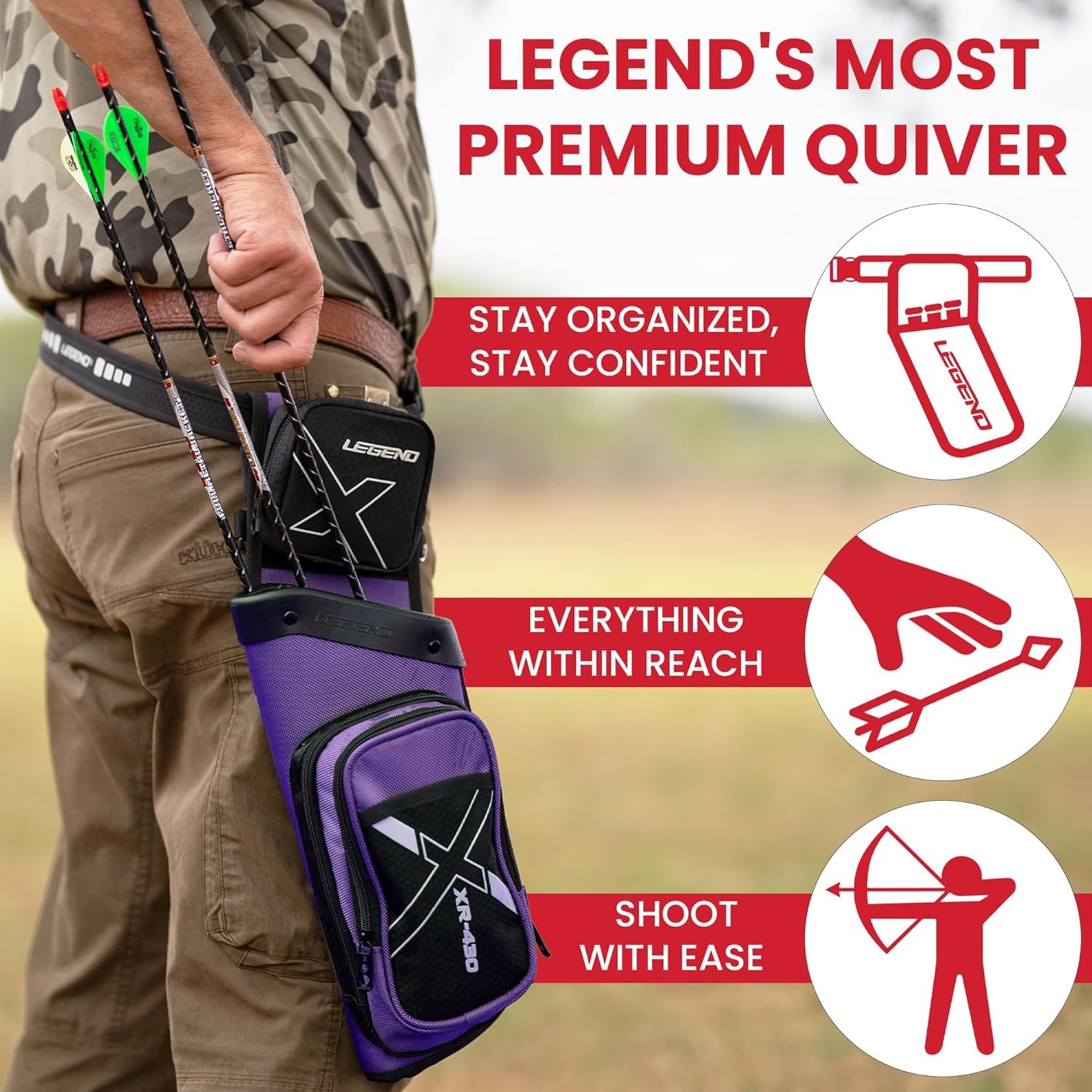 Legend XR430 Archery Field Hip Arrow Quiver