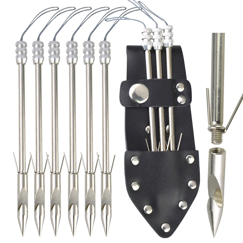 Bowfishing Darts Arrowhead Slingshot Catapult Tips Quiver
