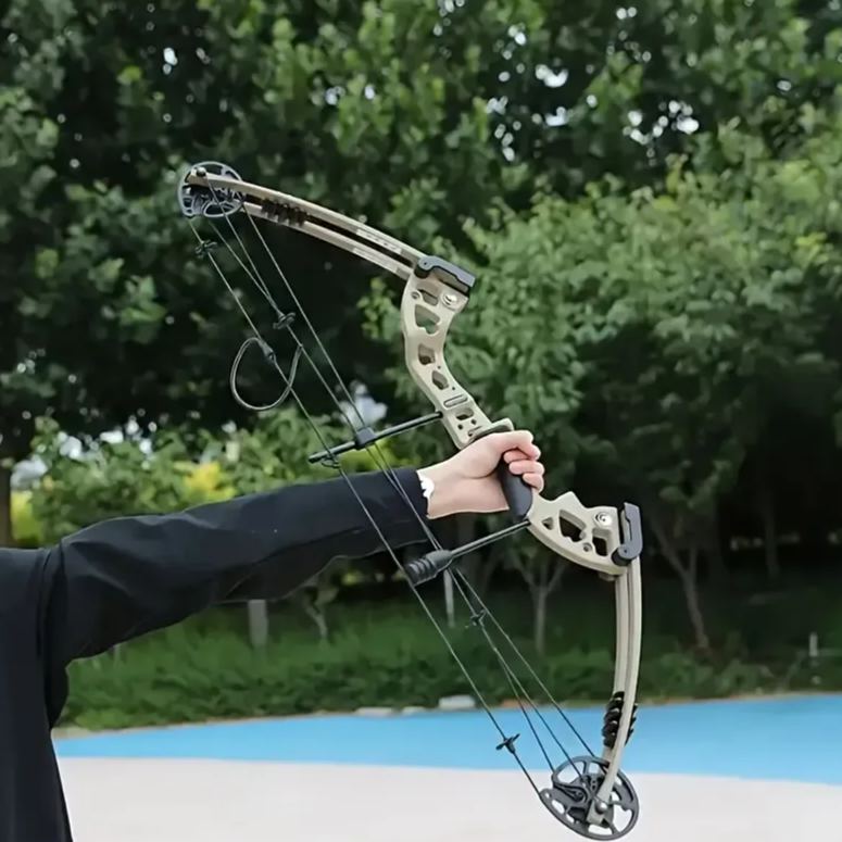 Brown Compound Bow Kit 20-70lbs Adjustable Hunting Archery