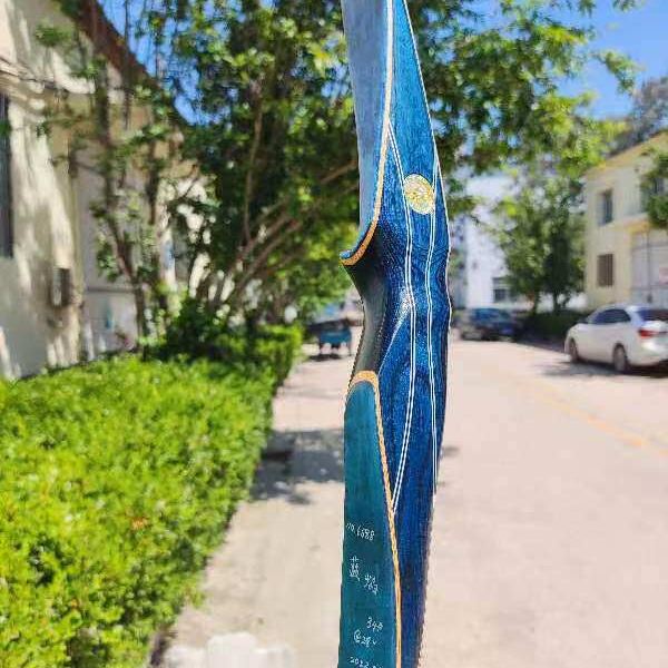 AMEYXGS Flame Series Hunting Bow, American Longbow, Purple & Blue