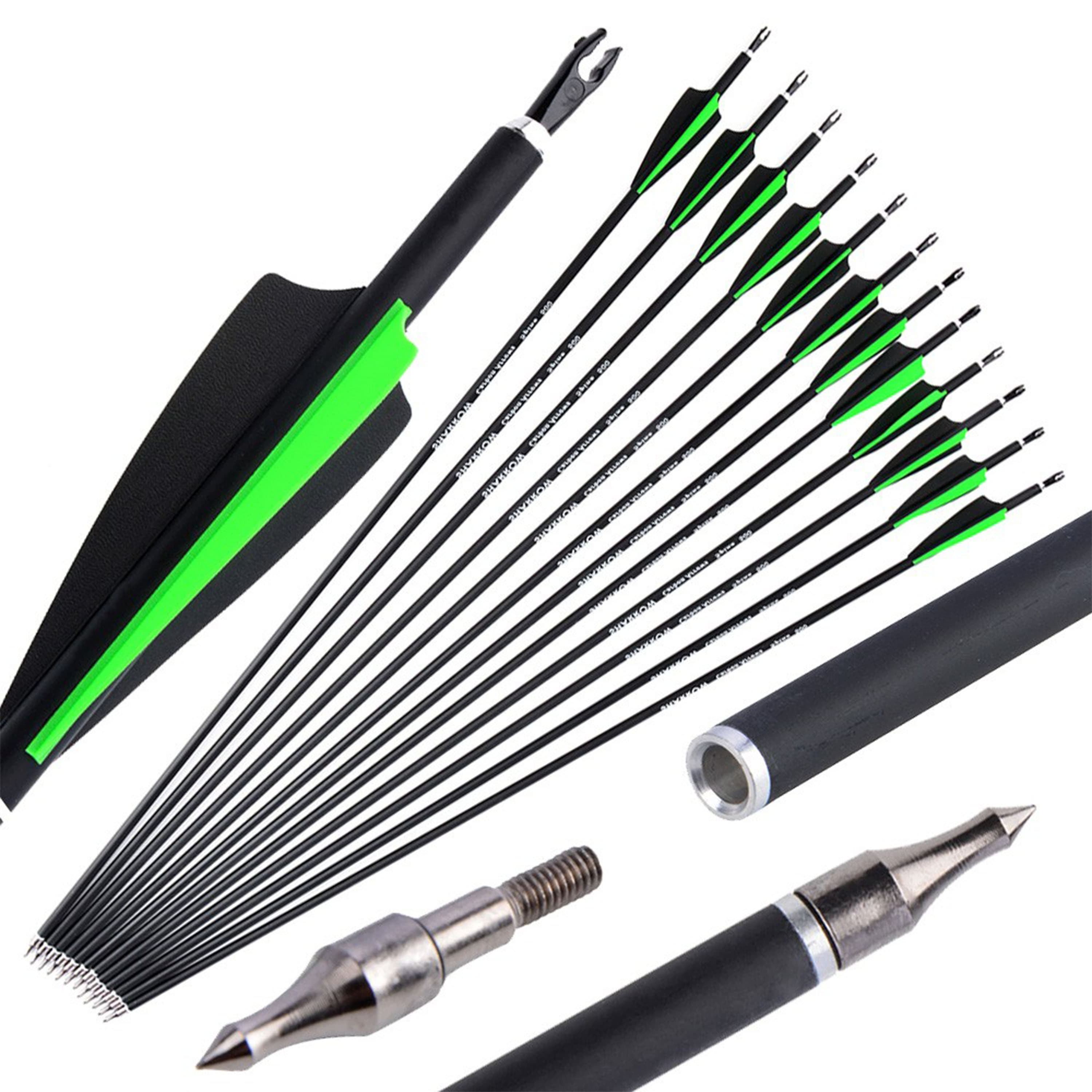 Archery Carbon Arrows SP500 Hunting Arrows 30" Target 12X