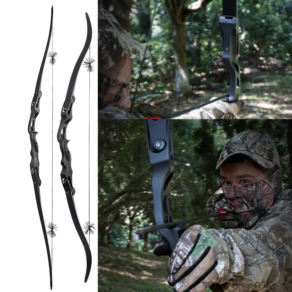 🎯62" 64" Archery ILF Hunting Takedown Recurve Bow Metal Riser 30-60Lbs-AMEYXGS Archery