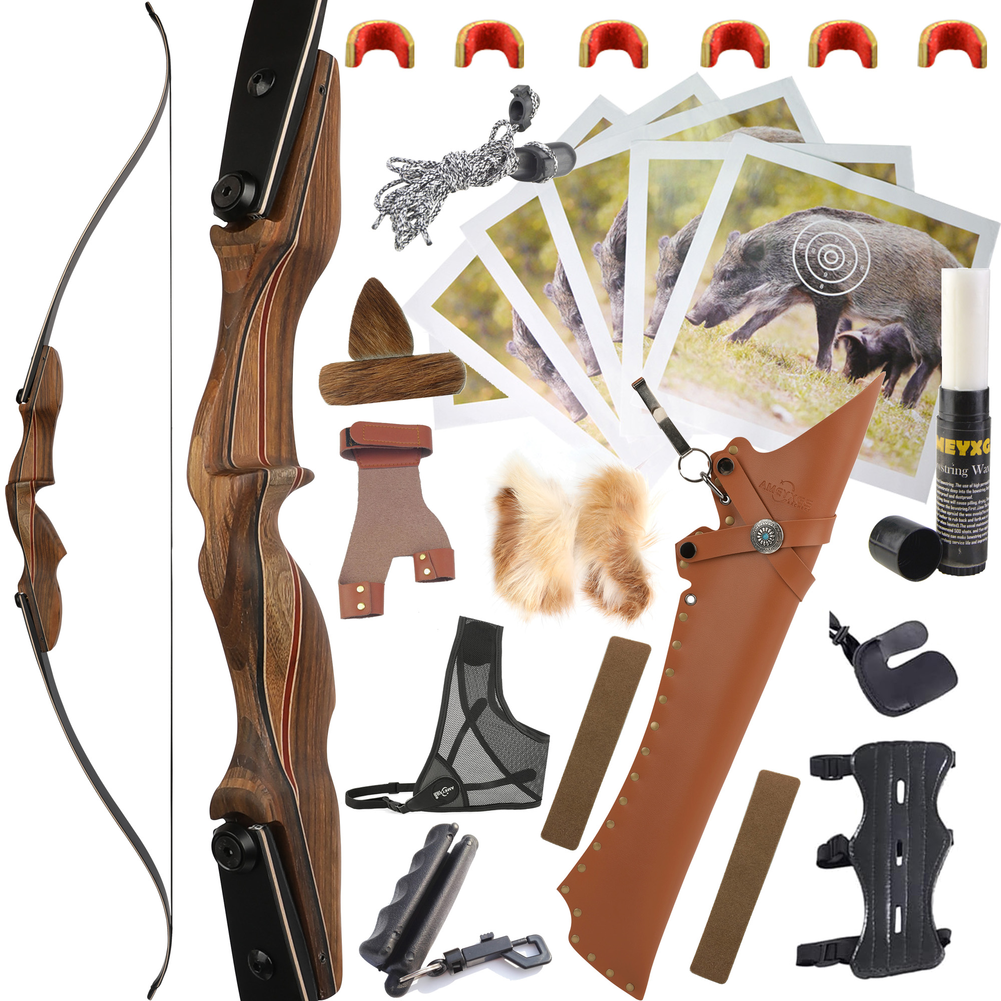 KAIMEI 710 Archery 50-60lbs Recurve Bow Huntingbow Kit