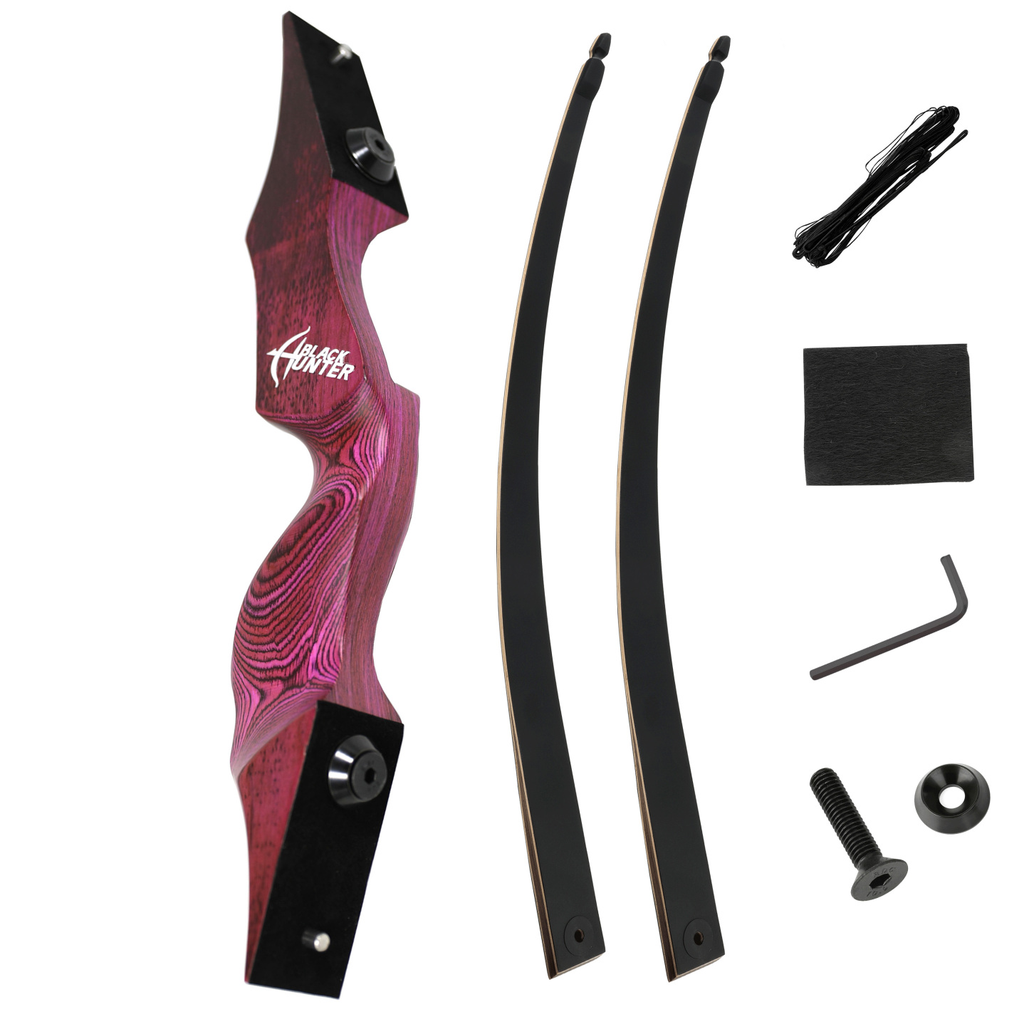 BLACK HUNTER's Hunting Recurve Longbow, Perfect LH&RH Archery Tradition Practice Outdoor