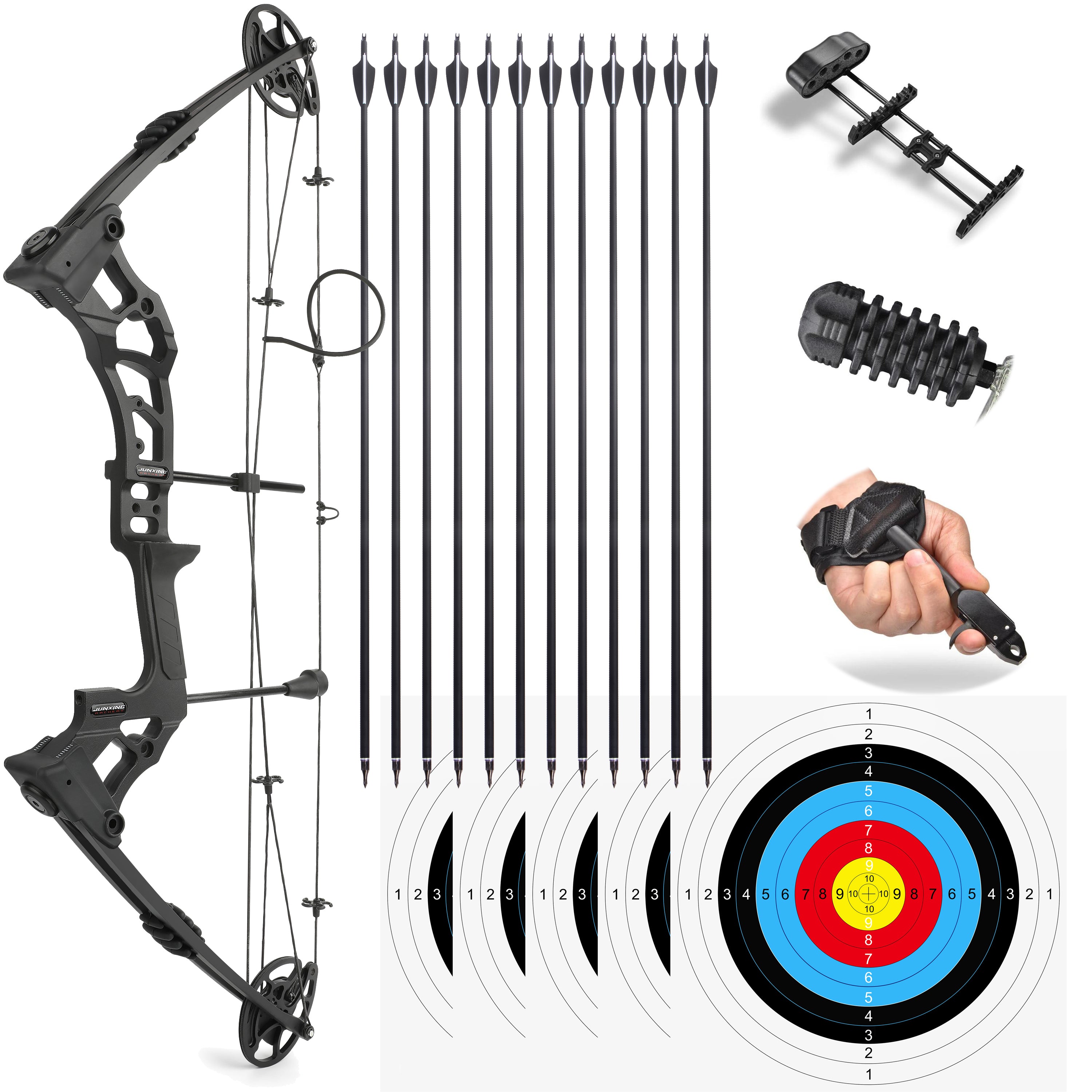 M121A Compound Bow Kit 12 Carbon Arrows 0-70 lbs – AMEYXGS Archery