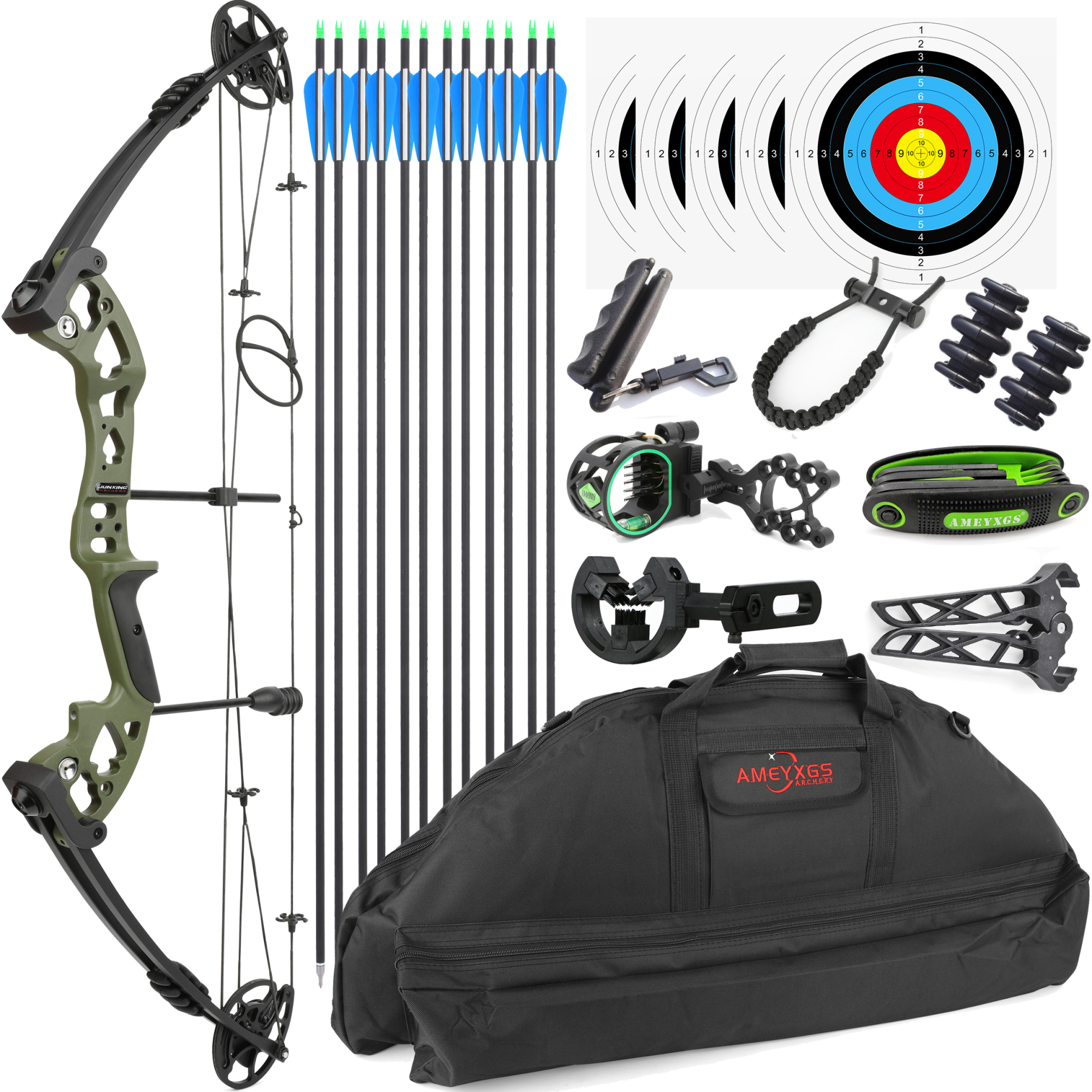 JUNXING M131 PRO Compound Bow RH&LH Hunting 30-55LBS