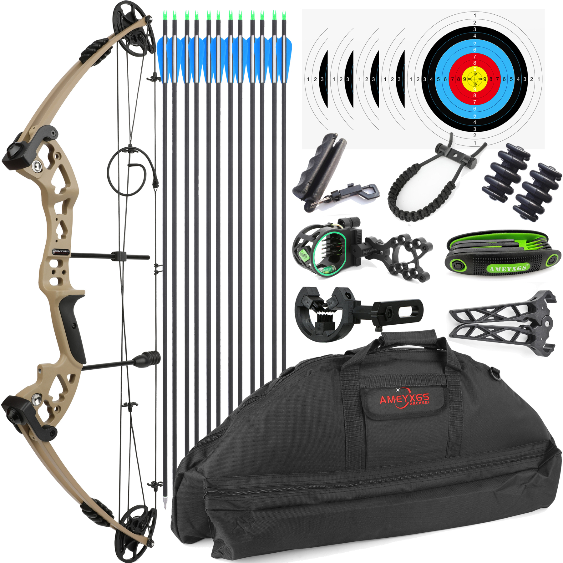 JUNXING M131 PRO Compound Bow RH&LH Hunting 30-55LBS