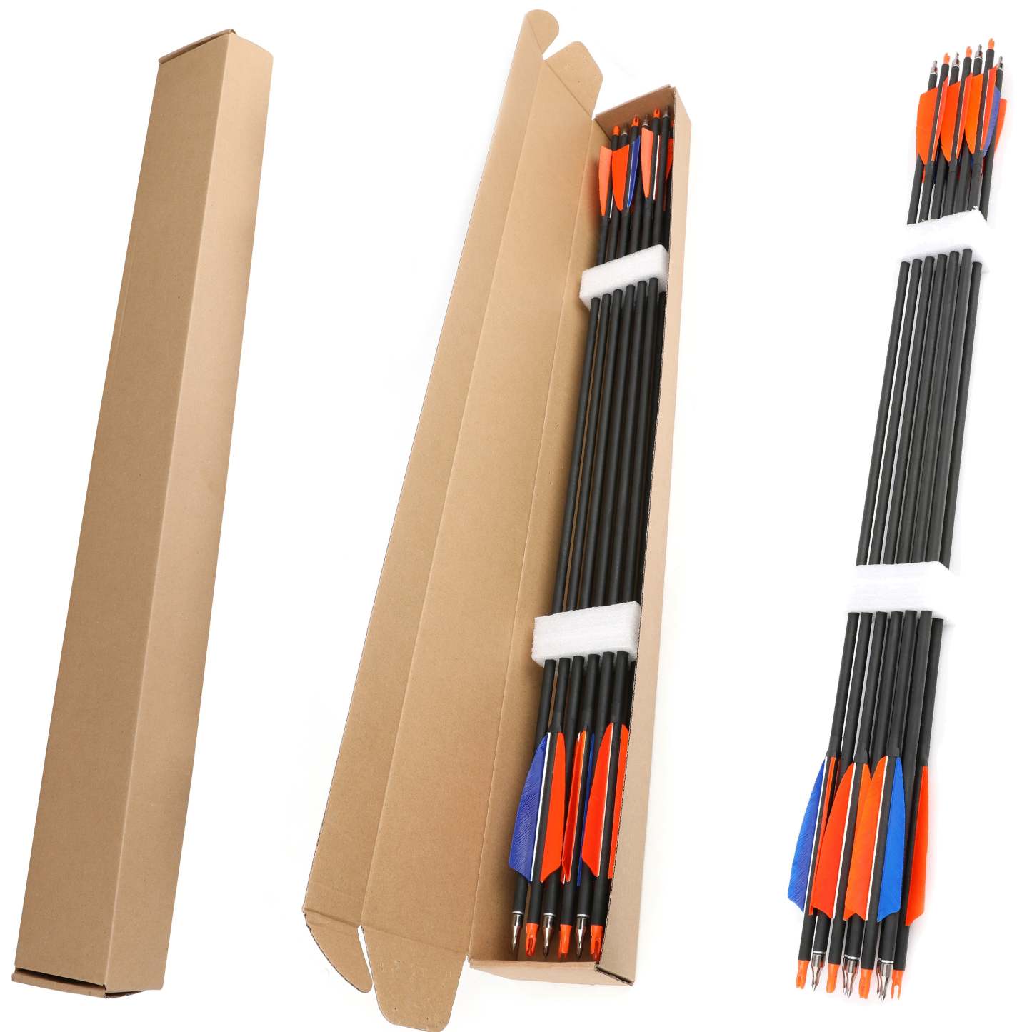 🎯Archery 500 Spine Carbon Arrows for Traditional Longbow Hunting Target-AMEYXGS Archery