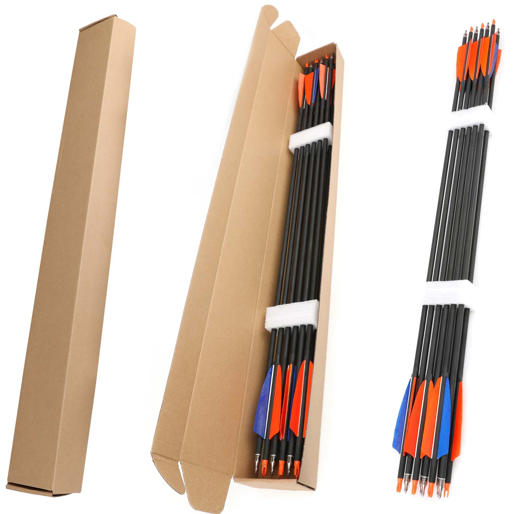 🎯Archery 500 Spine Carbon Arrows for Traditional Longbow Hunting Target-AMEYXGS Archery
