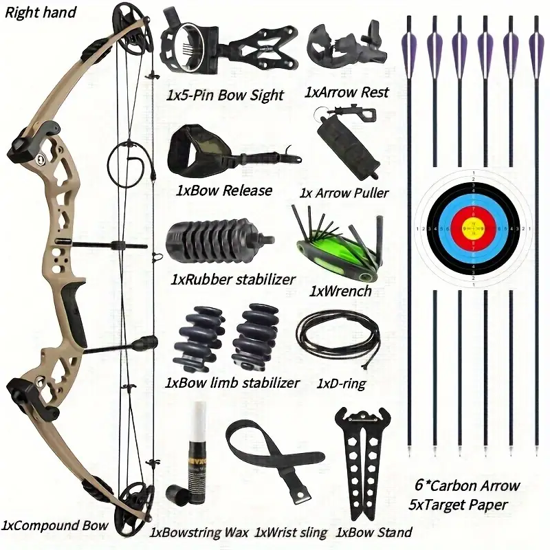 AMEYXGS PRO E8 Compound Bow Package –  Hunting Bow Set for Adult Archers