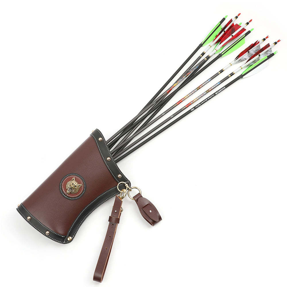 🎯Cow Hide Leather Arrow Holder Quivers for Hunting Bow Archery Sports-AMEYXGS Archery