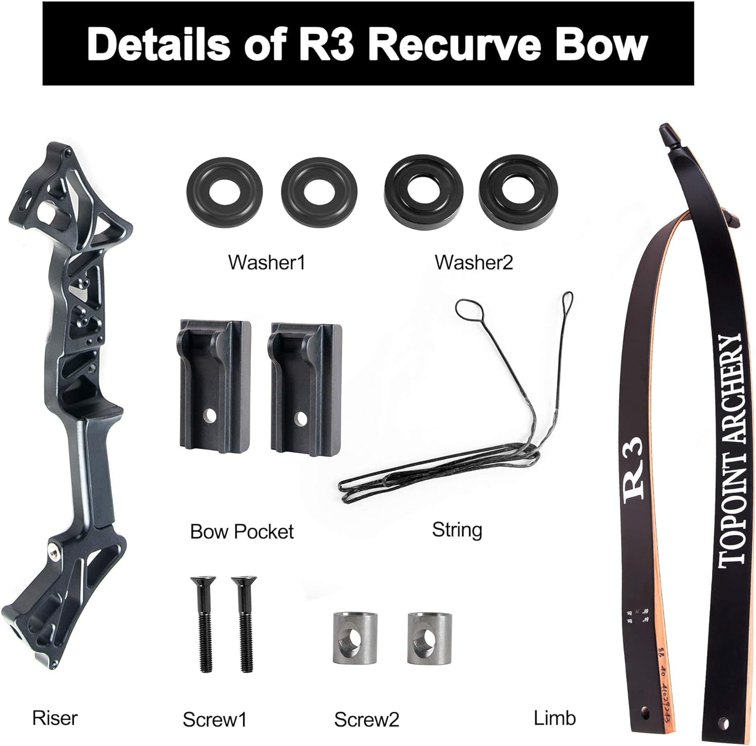 🎯 R3 Archery Takedown Recurve Bow-AMEYXGS Archery