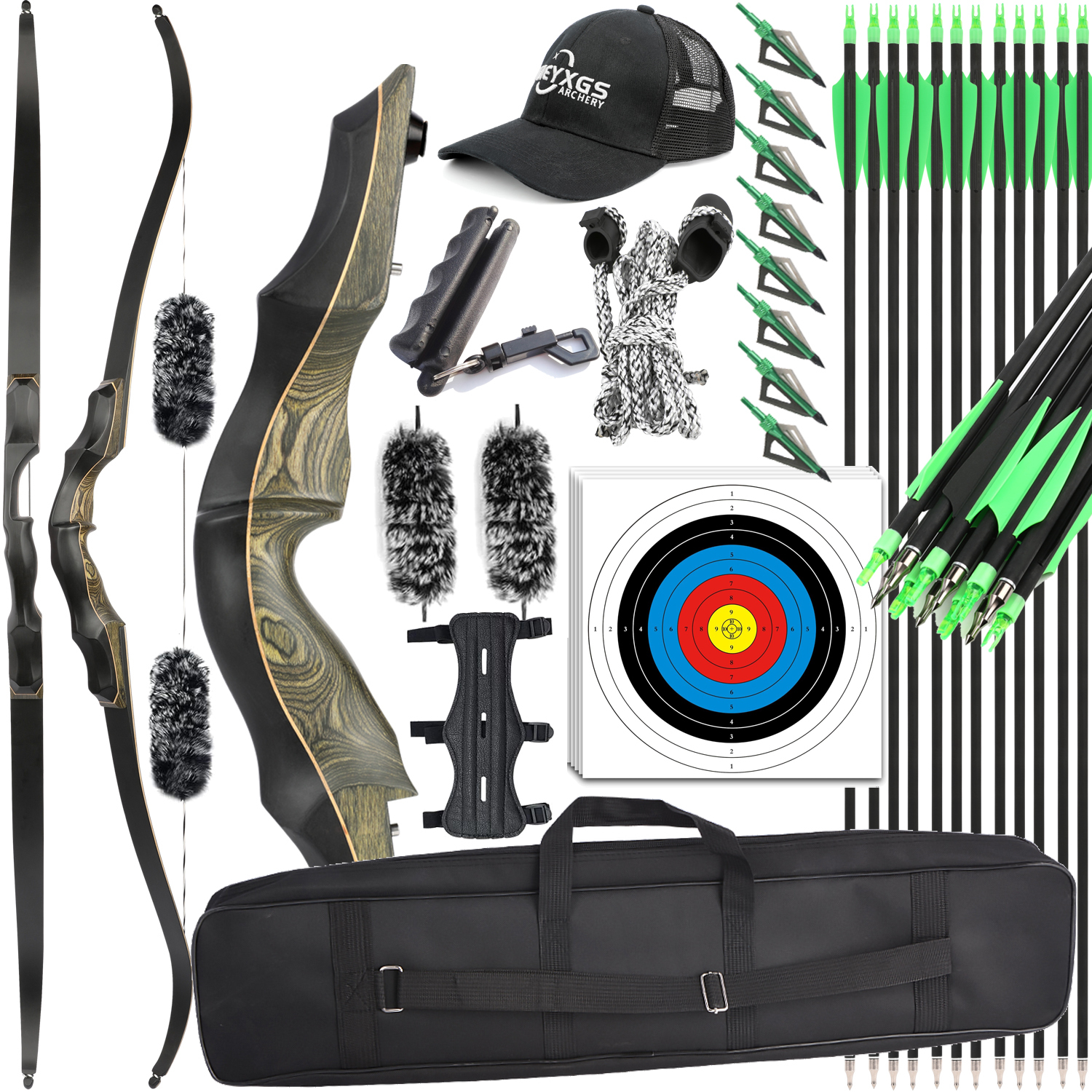 Reverse 3D Hunting Recurve Bow 20-55Lbs Outdoor Training Archery