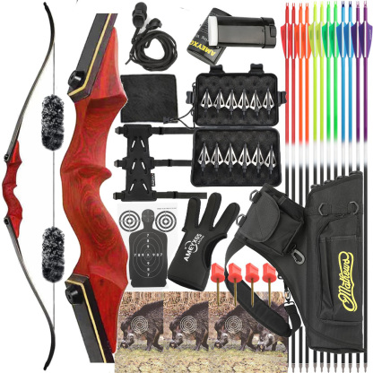 Archery Hunting Recurve Bow 20-60lbs , With Arrow Quiver & Broadhead