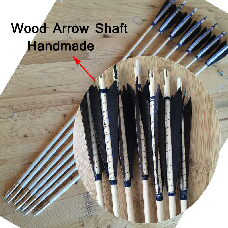 Wood Arrow Shaft -make-arrows-with-turkey-feather-Archery Traditional Longbow