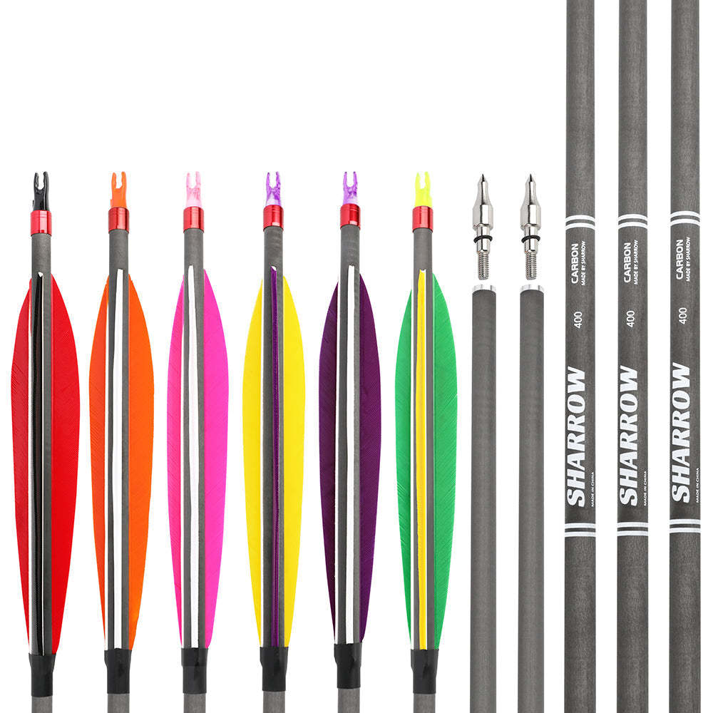 🎯SHARROW Archery Pure Carbon Arrows Hunting Practice Arrow-AMEYXGS Archery