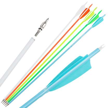 🎯31" Fluorescence Carbon Arrows for Archery Target Practice Hunting-AMEYXGS Archery