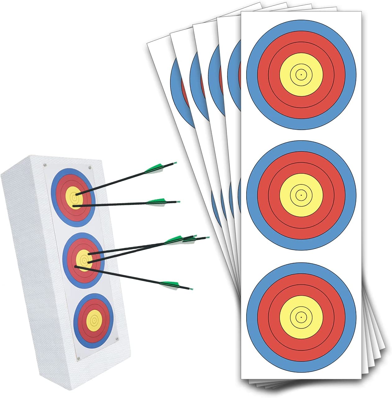 🎯Archery Target Paper Practice 3 Spot Targets for recurve bow-AMEYXGS Archery