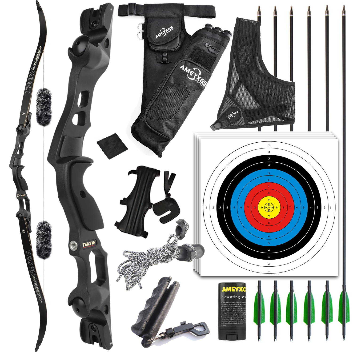 40–60LBS Aluminum Alloy Recurve Bow Set – Hunting & Target Archery Kit