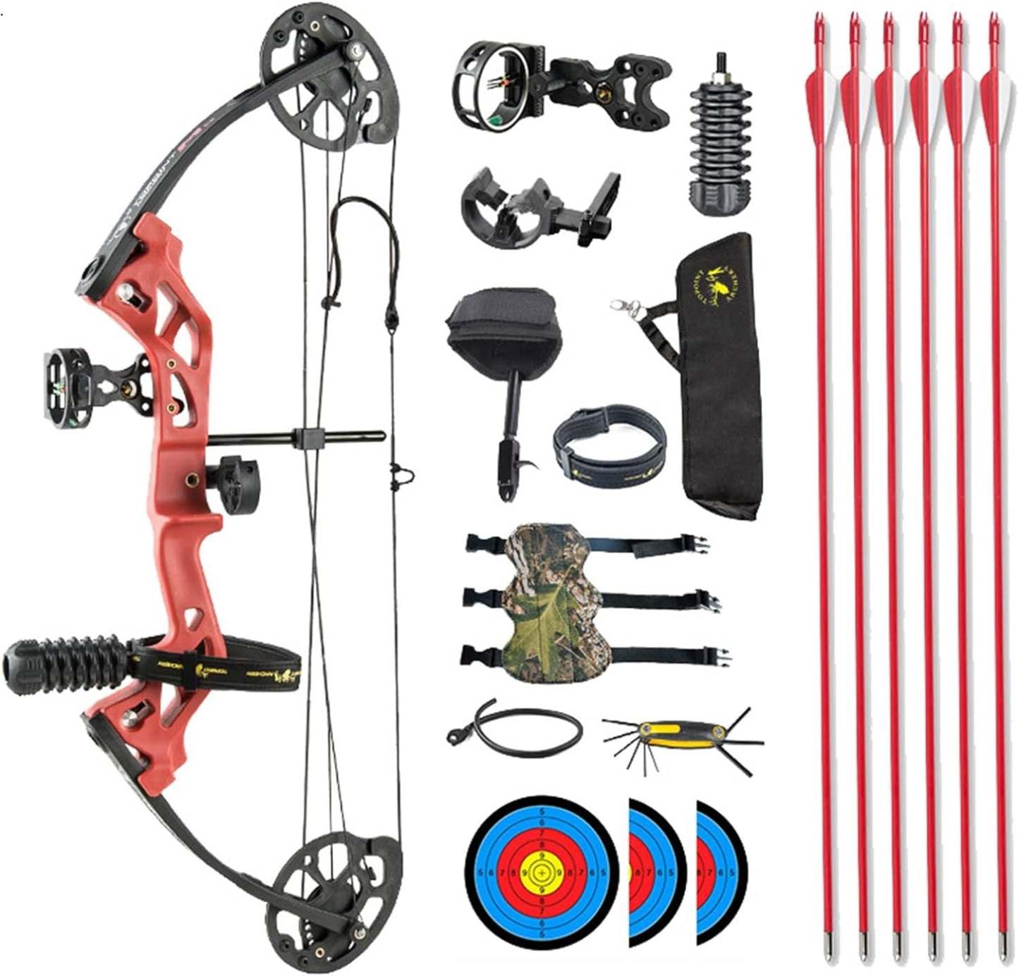 🎯TOPOINT ARCHERY M3 Compound Bow Package for Beginners Junior&kids ,10-30Lbs Adjustable-AMEYXGS Archery