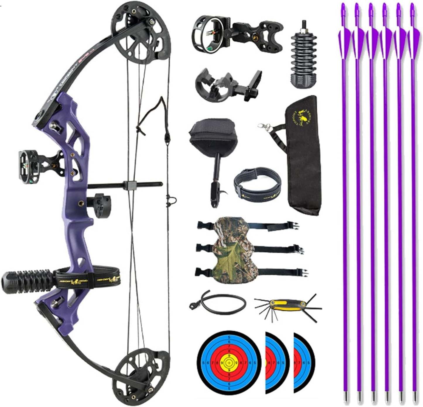 🎯TOPOINT ARCHERY M3 Compound Bow Package for Beginners Junior&kids ,10-30Lbs Adjustable-AMEYXGS Archery