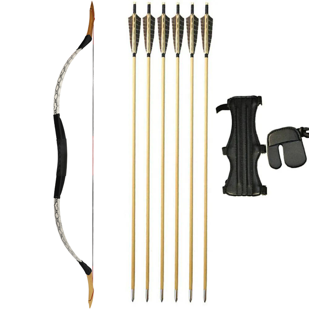 25-55lbs Traditional Recurve Longbow Archery Arrow Set